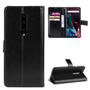 Retro Crazy Horse Texture Horizontal Flip Leather Case for OnePlus 7 Pro, with Holder & Card Slots & Photo Frame(Black)