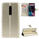 Retro Crazy Horse Texture Horizontal Flip Leather Case for OnePlus 7 Pro, with Holder & Card Slots & Photo Frame(Gold)
