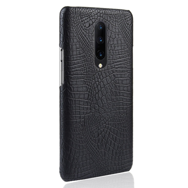 Shockproof Crocodile Texture PC + PU Case for OnePlus 7 Pro(Black)