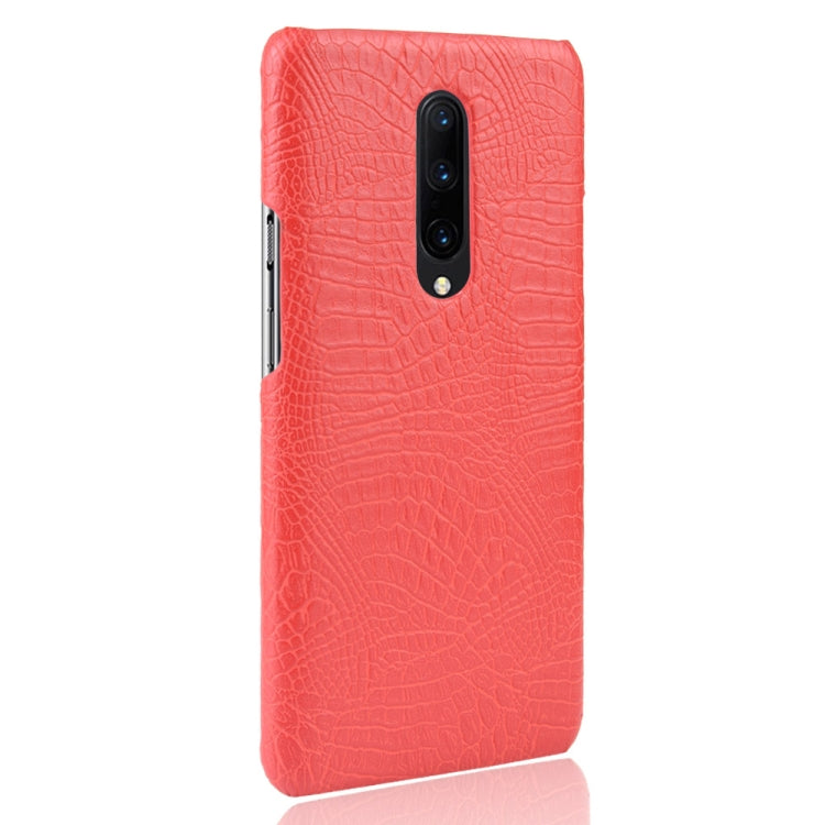 Shockproof Crocodile Texture PC + PU Case for OnePlus 7 Pro(Red)