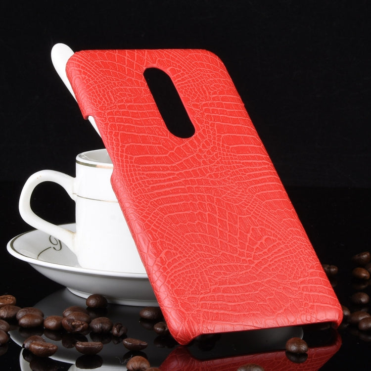 Shockproof Crocodile Texture PC + PU Case for OnePlus 7 Pro(Red)