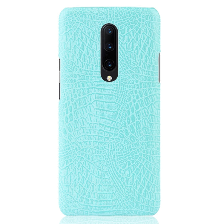 Shockproof Crocodile Texture PC + PU Case for OnePlus 7 Pro(Light green)