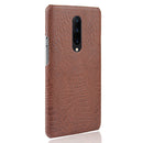 Shockproof Crocodile Texture PC + PU Case for OnePlus 7 Pro(Brown)