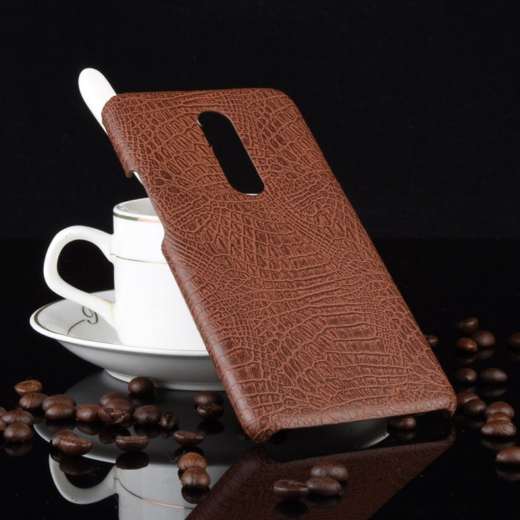 Shockproof Crocodile Texture PC + PU Case for OnePlus 7 Pro(Brown)