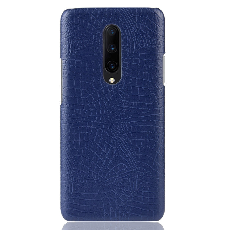 Shockproof Crocodile Texture PC + PU Case for OnePlus 7 Pro(Blue)