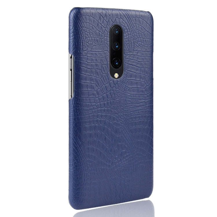 Shockproof Crocodile Texture PC + PU Case for OnePlus 7 Pro(Blue)