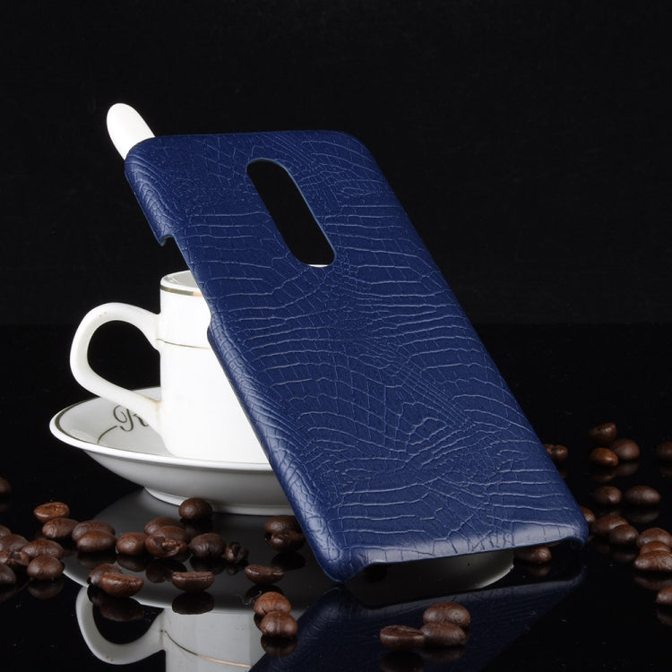 Shockproof Crocodile Texture PC + PU Case for OnePlus 7 Pro(Blue)