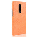 Shockproof Crocodile Texture PC + PU Case for OnePlus 7 Pro(Orange)