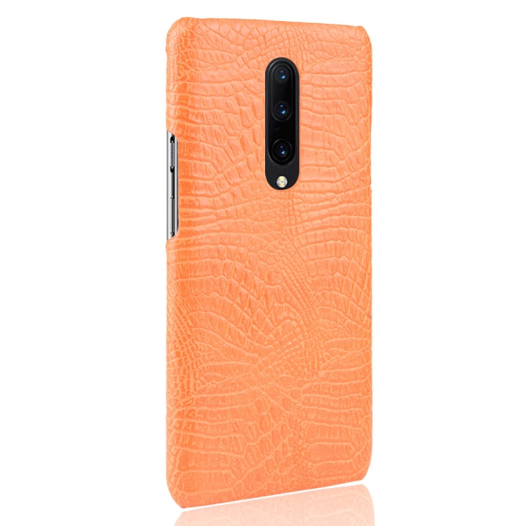 Shockproof Crocodile Texture PC + PU Case for OnePlus 7 Pro(Orange)