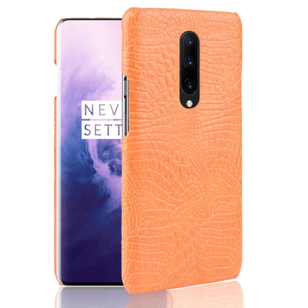 Shockproof Crocodile Texture PC + PU Case for OnePlus 7 Pro(Orange)