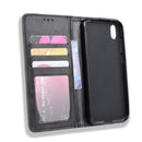 Magnetic Buckle Retro Crazy Horse Texture Horizontal Flip Leather Case for Huawei Y5 (2019), with Holder & Card Slots & Photo Frame(Black)