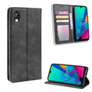 Magnetic Buckle Retro Crazy Horse Texture Horizontal Flip Leather Case for Huawei Y5 (2019), with Holder & Card Slots & Photo Frame(Black)