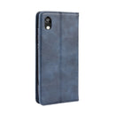 Magnetic Buckle Retro Crazy Horse Texture Horizontal Flip Leather Case for Huawei Y5 (2019), with Holder & Card Slots & Photo Frame(Blue)