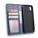 Magnetic Buckle Retro Crazy Horse Texture Horizontal Flip Leather Case for Huawei Y5 (2019), with Holder & Card Slots & Photo Frame(Blue)