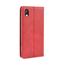 Magnetic Buckle Retro Crazy Horse Texture Horizontal Flip Leather Case for Huawei Y5 (2019), with Holder & Card Slots & Photo Frame(Red)