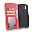 Magnetic Buckle Retro Crazy Horse Texture Horizontal Flip Leather Case for Huawei Y5 (2019), with Holder & Card Slots & Photo Frame(Red)