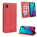 Magnetic Buckle Retro Crazy Horse Texture Horizontal Flip Leather Case for Huawei Y5 (2019), with Holder & Card Slots & Photo Frame(Red)
