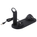 HQ-UD15 5 in 1 Micro USB + USB-C / Type-C + 8 Pin Interface Phone Charging Base with 8 Pin Earphone Charging Interface & Watch Stand (Black)