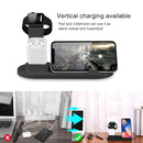 HQ-UD15 5 in 1 Micro USB + USB-C / Type-C + 8 Pin Interface Phone Charging Base with 8 Pin Earphone Charging Interface & Watch Stand (Black)