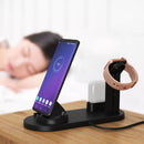 HQ-UD15 5 in 1 Micro USB + USB-C / Type-C + 8 Pin Interface Phone Charging Base with 8 Pin Earphone Charging Interface & Watch Stand (Black)