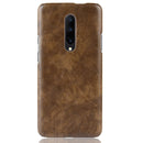 Shockproof Litchi Texture PC + PU Case for OnePlus 7 Pro(Brown)