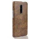 Shockproof Litchi Texture PC + PU Case for OnePlus 7 Pro(Brown)