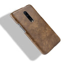 Shockproof Litchi Texture PC + PU Case for OnePlus 7 Pro(Brown)