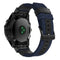 Canvas and Leather Watch Band for Garmin Fenix5x Plus Fenix3, Wrist Strap Size:150+110mm(Blue)