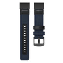 Canvas and Leather Watch Band for Garmin Fenix5x Plus Fenix3, Wrist Strap Size:150+110mm(Blue)