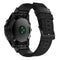 Canvas and Leather Watch Band for Garmin Fenix5x Plus Fenix3, Wrist Strap Size:150+110mm(Black)