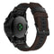 Canvas and Leather Watch Band for Garmin Fenix5x Plus Fenix3, Wrist Strap Size:150+110mm(Brown)