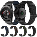 Canvas and Leather Watch Band for Garmin Fenix5x Plus Fenix3, Wrist Strap Size:150+110mm(Black)