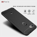 Brushed Texture Carbon Fiber TPU Case for Google Pixel 3a(Black)