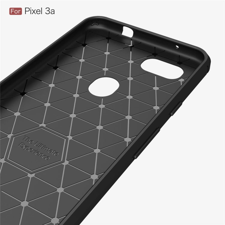 Brushed Texture Carbon Fiber TPU Case for Google Pixel 3a(Black)