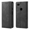 Magnetic Buckle Retro Crazy Horse Texture Horizontal Flip Leather Case for Google Pixel 3a , with Holder & Card Slots & Photo Frame(Black)