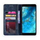 Magnetic Buckle Retro Crazy Horse Texture Horizontal Flip Leather Case for Google Pixel 3a , with Holder & Card Slots & Photo Frame(Blue)