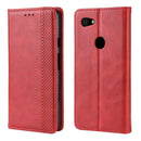Magnetic Buckle Retro Crazy Horse Texture Horizontal Flip Leather Case for Google Pixel 3a , with Holder & Card Slots & Photo Frame(Red)