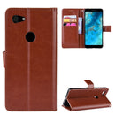 Retro Crazy Horse Texture Horizontal Flip Leather Case for Google Pixel 3a, with Holder & Card Slots & Photo Frame(Brown)