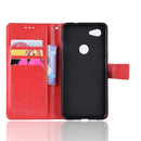 Retro Crazy Horse Texture Horizontal Flip Leather Case for Google Pixel 3a, with Holder & Card Slots & Photo Frame(Red)