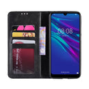 Magnetic Buckle Retro Crazy Horse Texture Horizontal Flip Leather Case for Huawei Y6 (2019), with Holder & Card Slots & Photo Frame(Black)
