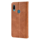 Magnetic Buckle Retro Crazy Horse Texture Horizontal Flip Leather Case for Huawei Y6 (2019), with Holder & Card Slots & Photo Frame(Brown)