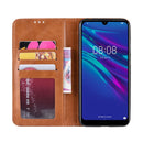 Magnetic Buckle Retro Crazy Horse Texture Horizontal Flip Leather Case for Huawei Y6 (2019), with Holder & Card Slots & Photo Frame(Brown)
