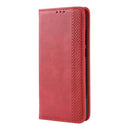 Magnetic Buckle Retro Crazy Horse Texture Horizontal Flip Leather Case for Huawei Y6 (2019), with Holder & Card Slots & Photo Frame(Red)