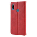 Magnetic Buckle Retro Crazy Horse Texture Horizontal Flip Leather Case for Huawei Y6 (2019), with Holder & Card Slots & Photo Frame(Red)