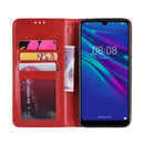 Magnetic Buckle Retro Crazy Horse Texture Horizontal Flip Leather Case for Huawei Y6 (2019), with Holder & Card Slots & Photo Frame(Red)