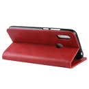Magnetic Buckle Retro Crazy Horse Texture Horizontal Flip Leather Case for Huawei Y6 (2019), with Holder & Card Slots & Photo Frame(Red)