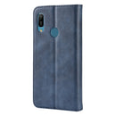 Magnetic Buckle Retro Crazy Horse Texture Horizontal Flip Leather Case for Huawei Y6 (2019), with Holder & Card Slots & Photo Frame(Blue)