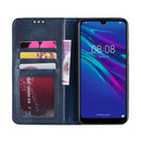 Magnetic Buckle Retro Crazy Horse Texture Horizontal Flip Leather Case for Huawei Y6 (2019), with Holder & Card Slots & Photo Frame(Blue)