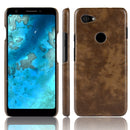 Shockproof Litchi Texture PC + PU Case for Google Pixel 3a(Brown)