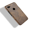 Shockproof Litchi Texture PC + PU Case for Google Pixel 3a(Brown)